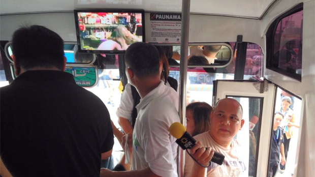 A bus inspection being conducted Monday (from the MTRCB's Twitter feed)