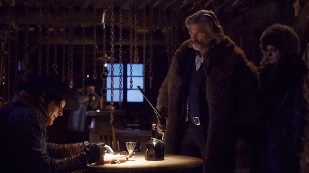 Michael Madsen, Kurt Russell and Jennifer Jason Leigh in The Hateful Eight