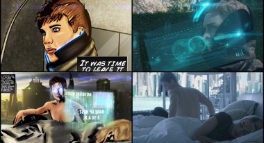 Images from the graphic novel adaptation of Post-Human next to images in the film | Courtesy David Simpson